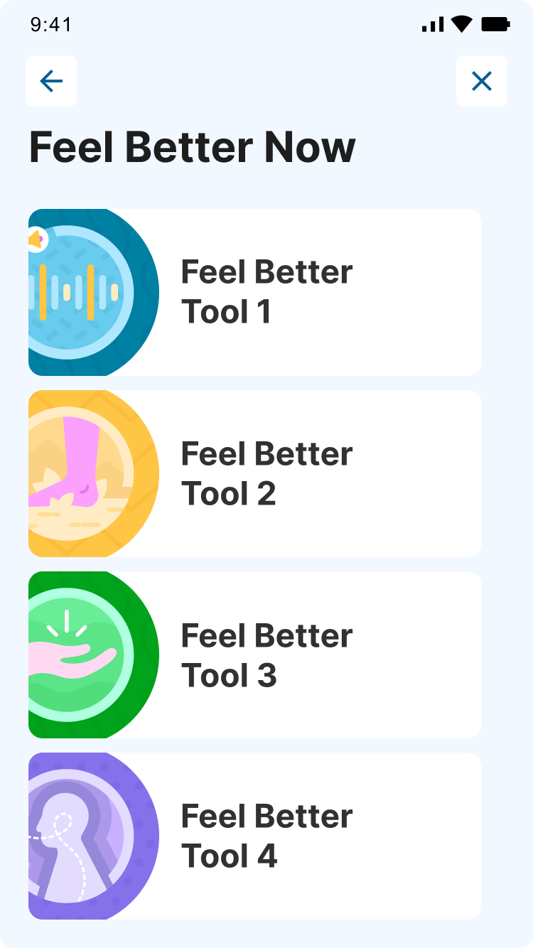 Feel Better Now tool list