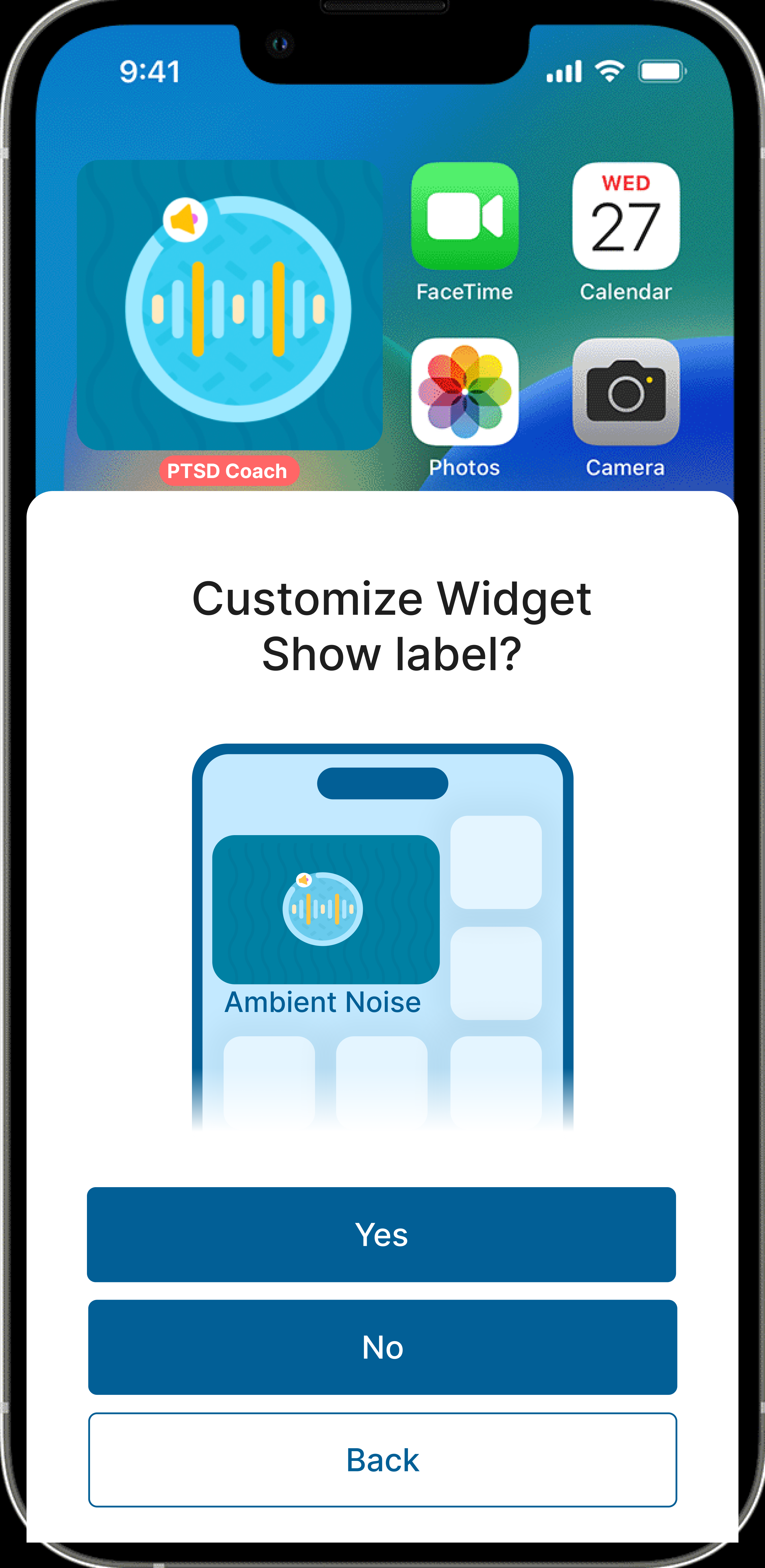 PTSD Coach home screen widget